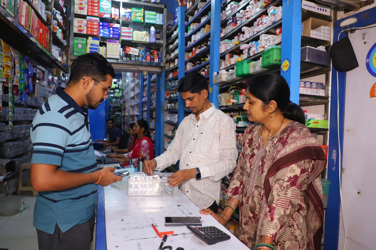 Dispensing counter at Satyam Medical Agency